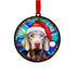 Weimaraner in Santa Hat Suncatcher Decoration